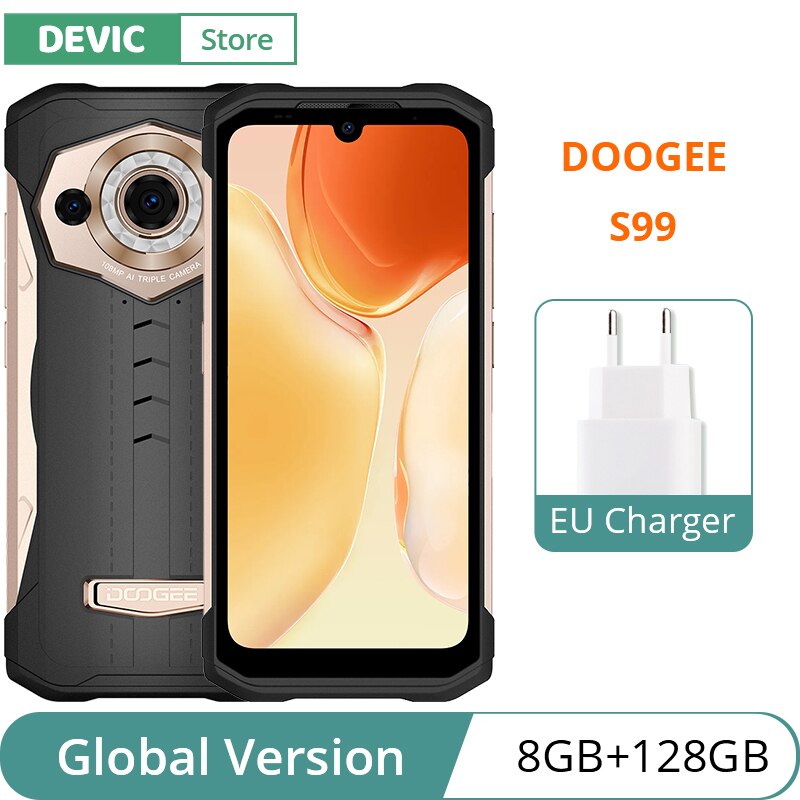글로벌 버전 DOOGEE S99 트리플 카메라, Helio G96 옥타코어 스마트폰, 33W 고속 충전 NFC, 6000mAh 대용량 배터리, 8 + 128GB, 108MP